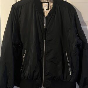GAP Womens Classic Black Bomber Jacket